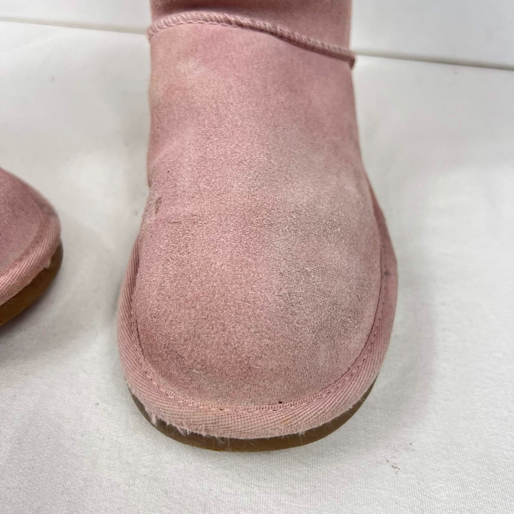 GUC Koolaburra by UGG Victoria Mini Pink Bow Winter Boots Fur Lined Girls Size 2 - Picture 4 of 14